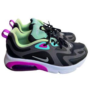 Nike Air Max 200 Girls Size 6.5Y Running Shoes Low Top Trainers Black/Purple